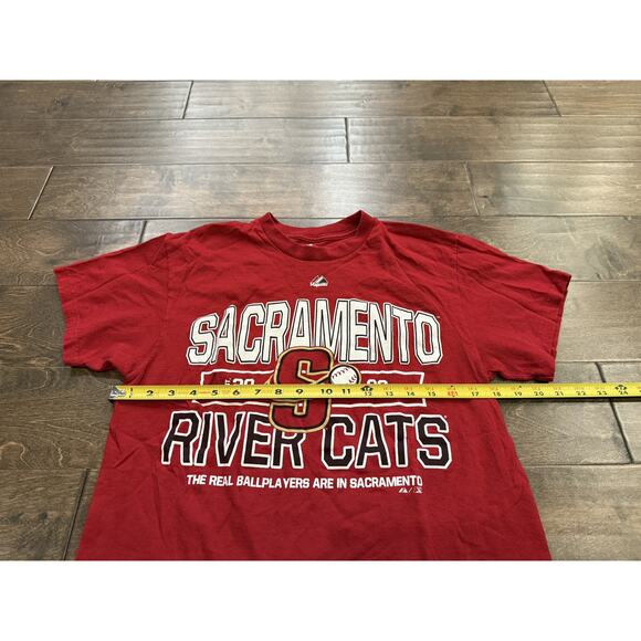 Majestic Mens Red MiLB Sacramento River Cats Short Sleeve T-Shirt Size M Medium - Picture 7 of 7